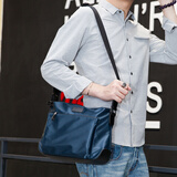 宝加西（BJIAX）防泼水尼龙男士单肩包斜挎包日韩休闲时尚潮流精品男包 蓝色大号