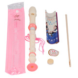 奇美 竖笛德式高音竖笛儿童学生成年人初学乐器笛子 粉色亲情树8孔