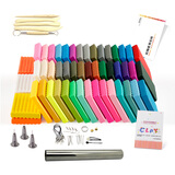 艾福儿儿童学生软陶泥 套装软陶土手工制作diy彩陶泥套装 50色至尊装收纳盒（87教程书）