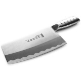 久保利 4cr13不锈合金钢民用菜刀切菜切肉片厨房刀具薄刃型仅限于切片 钢柄-喷砂款