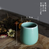 瓯江（OUJIANG）龙泉青瓷茶具小水杯陶瓷功夫品茗杯创意简约日式喝水杯 鼓型水杯梅子青