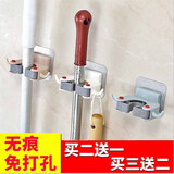 强力无痕粘钩挂钩拖把架吸盘墙壁卫生间浴室墩布扫把夹卡座免打孔 拉丝吸壁 颜色随机单个装