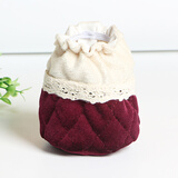 伟级 椅子脚套布艺绗缝桌腿桌脚防磨垫凳脚套椅脚静音耐磨凳子腿保护套 大号深紫色四只装