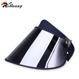 riguang骑行面罩防紫外线大檐遮阳帽女防晒骑电瓶车夏季全遮脸太阳帽护目 深蓝+银色镜片