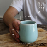 瓯江（OUJIANG）龙泉青瓷茶具小水杯陶瓷功夫品茗杯创意简约日式喝水杯 鼓型水杯粉青