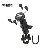 RAM摩托车手机支架 哈雷宝马杜卡迪川崎圆管车把通用铝合金手机架 9厘米套装