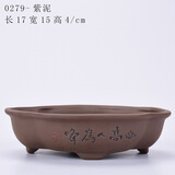 裕轩堂多肉花盆手绘陶瓷简约创意肉肉花盆带托盘花卉盆栽老桩紫砂花盆 紫砂0279黑 小