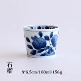 光峰 日式茶杯日本进口茶具陶瓷品茗杯功夫茶杯单杯主人杯180ml家用小茶杯子 蓝凛堂-石榴
