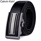 cekvin kain男士皮带头层牛皮真皮中年款自动扣裤腰带送爸爸带身内穿式不漏尾 CK34
