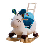 好马（HAOMA） 好马新年礼物儿童婴儿创意玩具拉杆多功能高椅背音乐儿童节礼物摇摇马 白色小马