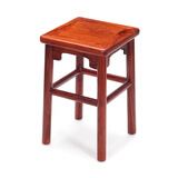 木果果木 红木家具非洲花梨（学名刺猬紫檀） 圆腿圆枨富贵凳 实木方凳 高餐凳家用凳子 高凳（长31*宽31*高49）