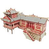 SUMUZU立体拼图中国世界建筑木质手工木制拼图仿真模型儿童拼装玩具 湘西吊脚楼