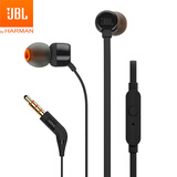 JBLT110有线耳机立体声入耳式耳麦  电脑游戏运动耳机 适用于3.5mm接口设备黑色