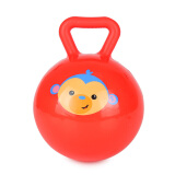 费雪（Fisher-Price）婴儿手抓摇铃球拍拍球小球宝宝充气橡胶皮球 4寸手柄铃铛F0517 红色