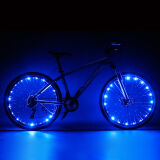 自行车灯风火轮五彩七彩LED辐条钢丝灯山地车警示灯尾灯夜骑行装备 USB充电款-蓝色1个