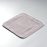 唐兴四层加厚刺绣手绘茶巾方巾小茶席桌旗吸水洗茶布垫茶茶垫茶道配件 方巾-浅灰