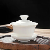 佳铖象牙白大号白瓷盖碗茶杯 德化陶瓷茶碗功夫茶具泡茶三才盖杯家用