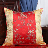 凯比特中式抱枕靠垫靠枕中国风古典客厅红木沙发靠背腰枕扶手枕高档含芯 拼接-竹之韵 48cm*48cm靠垫(含芯)