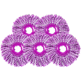 百家好世微纤维拖把头拖布头拖地旋转拖把墩布地拖替换装 套餐5件套