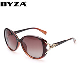 百飒(BYZA)女士偏光太阳镜 时尚大框渐变明星款墨镜太阳眼镜圆脸潮女韩版眼镜可配近视 茶框渐进茶片