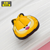 易嘉儿童房柜门拉手 衣柜橱柜抽屉拉手卡通软橡胶安全柜子把手 防撞单孔-加菲猫