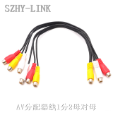 SZHY-LINK AV转HDMI/VGA转换器带音频AV/BNC音视频分配器1分2/1分4/1分8 AV分配器1分2线3莲花AV1分2母对母