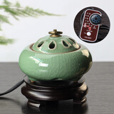 轩椽阁 电子香熏炉沉香粉香熏器檀香炉 可调温插电 家用室内香熏熏香炉 哥窑调温定时版