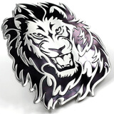 车贴纸狮头金属刮划痕遮挡3d立体改装狮子图案车标个性创意男女 立体雄狮 67X77mm