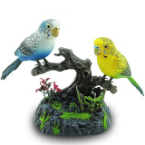 Disney夏季鹦鹉喜鹊儿童电动声控小鸟玩具感应玩具鸟双鸟情侣对鸟鸟笼 双虎皮鹦鹉蓝色