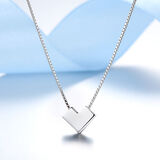 GEVILANG 925银项链纯爱心形吊坠女款简约锁骨链情人节礼物免费刻字送女友 爱心银项链一份