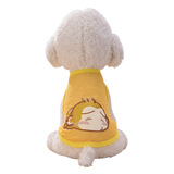 |夏季宠物背心 泰迪狗衣服 猫衣服 雪纳瑞比熊宠物衣服装中小型犬狗狗网格布透气卡通可爱T恤 黄金猴 XL适合胸围48cm背长40cm体重12斤内