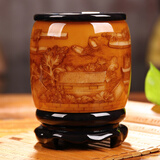 礼之源 办公桌笔筒家居办公室摆件创意装饰品实用商务礼品教师节礼物 骨雕清明上河图