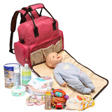 乐韵宝妈咪包多功能待产包新款时尚大容量孕妇包母婴外出背包袋 红色【时尚款】