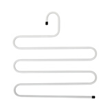 凤全 铁艺S型多层裤架裤夹子多功能衣柜收纳神器裤子衣架 白色(1个装)