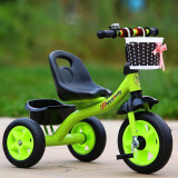 米赛特 儿童三轮车脚踏车1-3-5-2-6岁宝宝大号玩具手推自行车童车 绿色升级发泡轮