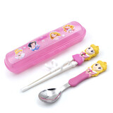 迪士尼儿童学习筷小孩训练筷子勺子家用宝宝手法纠正练习筷外出婴儿辅助 筷+勺+盒（睡美人）