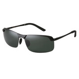 锐盾 锐盾男式太阳镜男款士墨镜偏光增晰钓鱼眼镜警察司机飞行员驾车夜视镜开车夜间专用黑超3043 黑框绿片