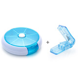 小药盒 便携式一周分装随身收纳迷你药丸药品盒切药器掰药器分割器 药盒+切药器