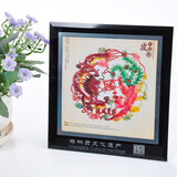 燕云州 手工皮影戏镜框工艺品摆件中国风小礼物礼品送老外装饰画西安 龙凤呈祥