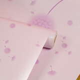 豫之韵卧室墙纸自粘壁纸宿舍客厅墙面装饰家具翻新贴纸床头桌子书桌贴纸 紫色蒲公英带胶 45厘米宽5米长