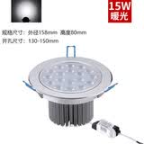 雷喜 LED射灯天花灯嵌入式孔灯3W5W筒灯牛眼灯客厅吊顶灯 15W白光（开孔130-150mm）