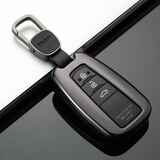 迪加伦 适用于 丰田 凯美瑞 钥匙套 普拉多威兰达亚洲龙雷凌 钥匙包 金属 汽车钥匙扣 男士女 改装 太空灰+真皮钥匙扣 丰田CHR 奕泽IZOA 专车专用