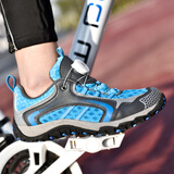 尚走无锁骑行鞋夏季男女休闲自行车装备鞋山地公路车鞋硬底非锁单车鞋 629天蓝 （尺码偏瘦小） 40