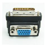 新群连 DVI公转VGA母24+5塑胶转接头电脑转接线显卡显示器接口转换插头弯头 DVI转VGA 弯头