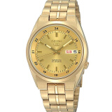 精工(SEIKO)手表 5号系列男表 全自动机械表 金色表链 商务款 日本制 SNK574J1棒形针金链