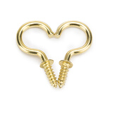 劲功金色9字杯钩自攻螺丝镀铜九字螺丝钩 金色装饰钩子挂钩钩子螺丝囍 2寸【5枚】