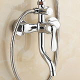 墨林卡 三档淋浴龙头 铜质浴室暗装三联浴缸龙头冷热水龙头 多功能淋浴花洒混水阀 顶喷大花洒替换开关 C单独款:单龙头+配件