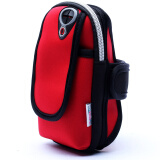 户外运动手臂包 户外跑步运动手机保护臂袋登山包臂套手机旅游臂带手包 中国红 大号(5英寸-6.3英寸)