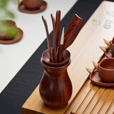 美斯尼 茶道六君子功夫茶具配件实木竹木茶艺茶道组合茶盘摆件 花梨木