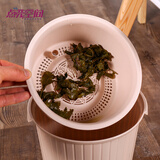 收米带过滤网塑料茶渣桶茶水桶功夫茶漏废水倒掉泡茶叶收纳垃圾桶小号 米色2个装